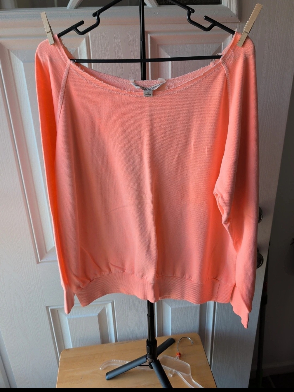 American Vintage Coral Pink Lightweight Sweater Boat Neck